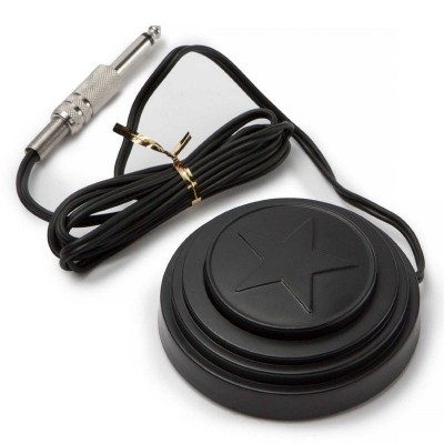 Five-pointed Star Black Standard Tattoo Mini Metal Push Button Foot Pedal Switch