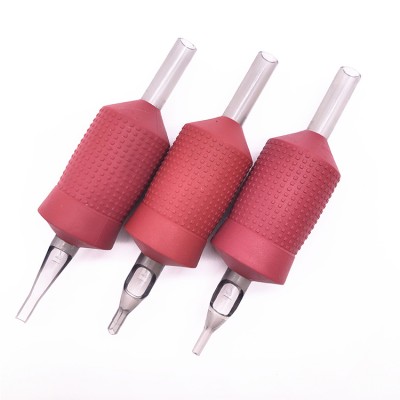 Red Plastic Adjustable Tube Grip Disposable Tattoo Supplies Needles And Tubes